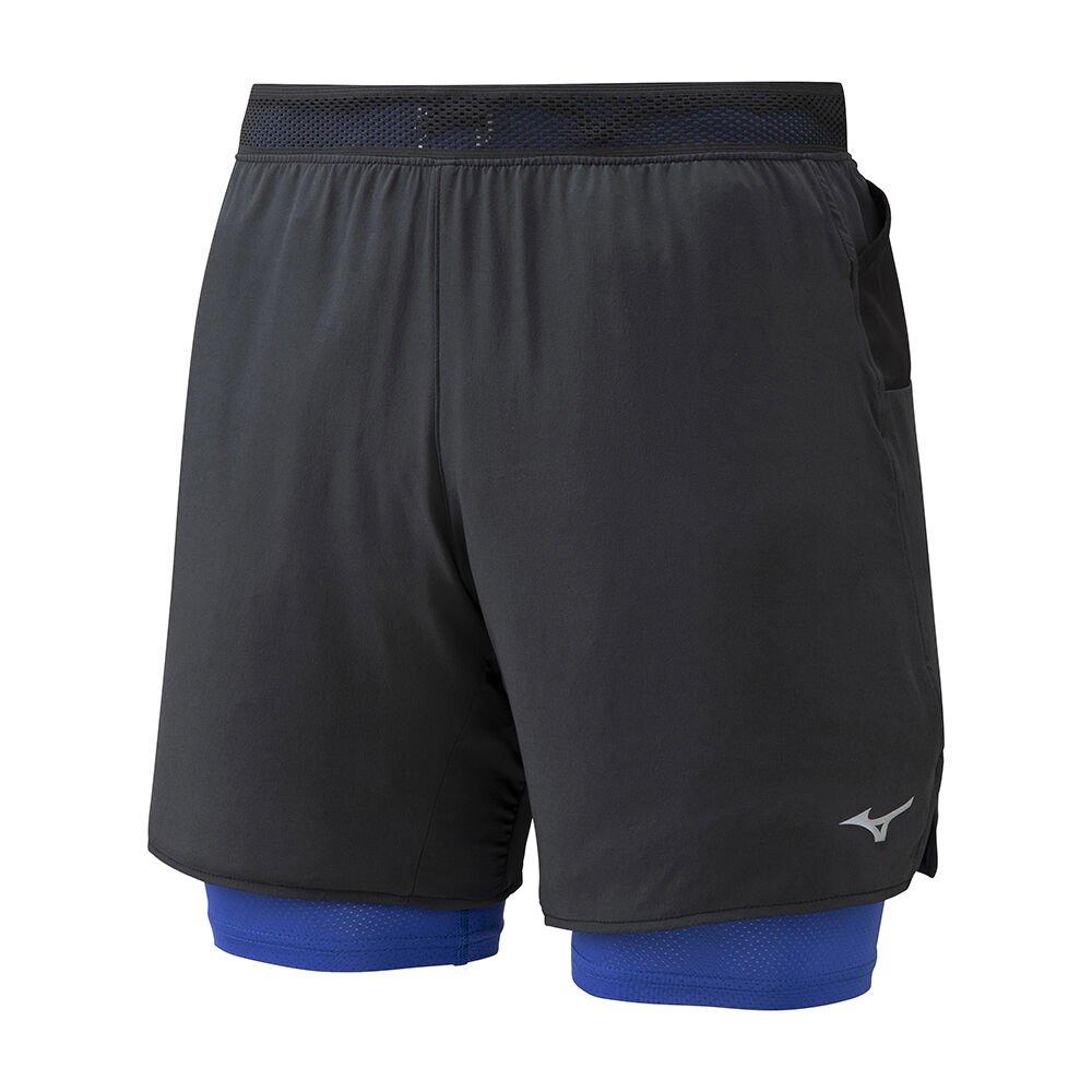 Mizuno Men's Shorts ER 7.5 2in1 Black/Blue - KZHTDLJ-50